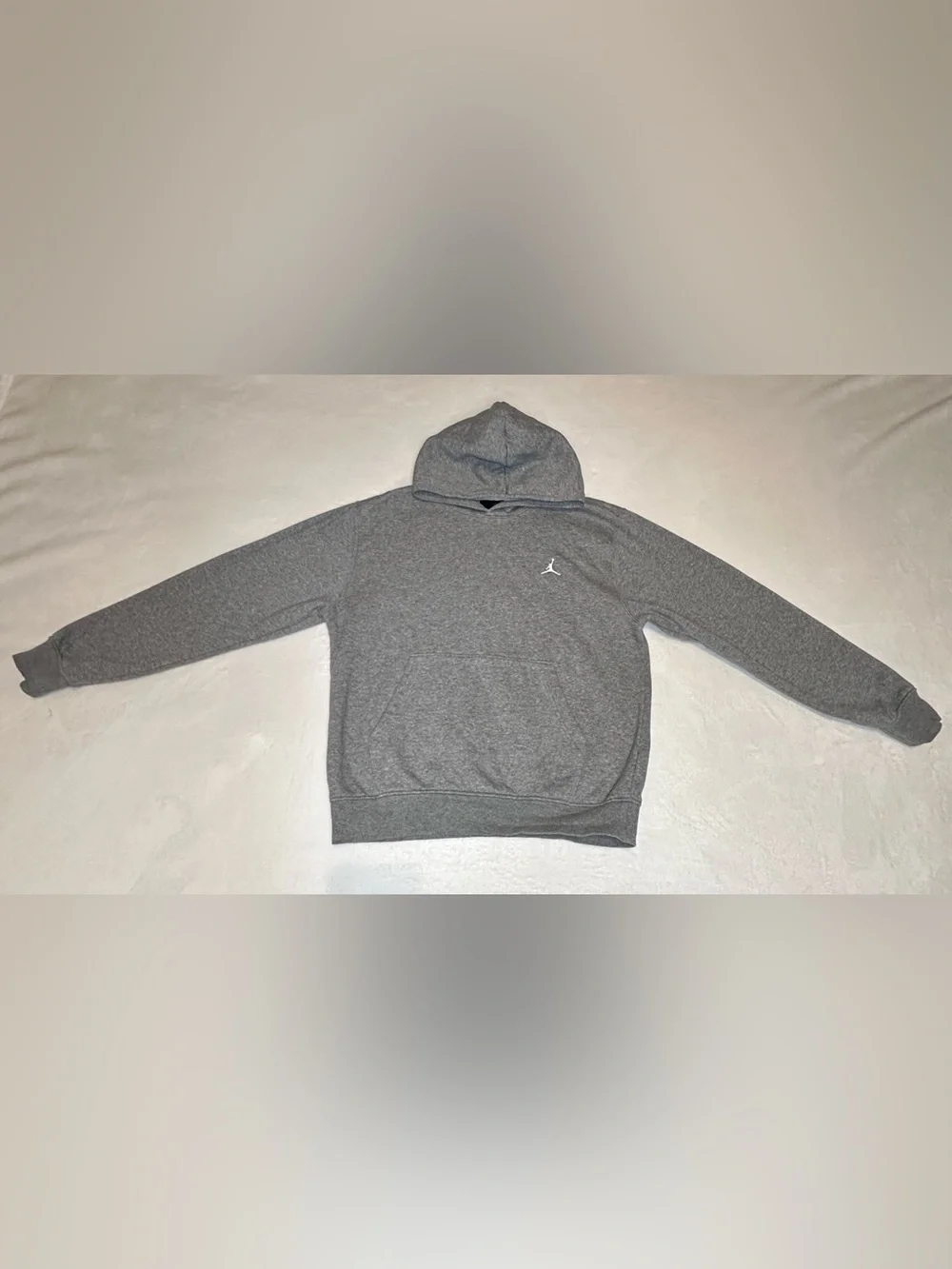 Jordan Grey Pullover Hoodie with White Jumpman